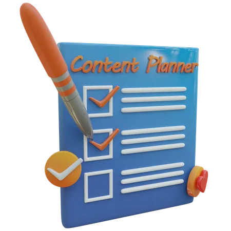 Content Planner  3D Icon