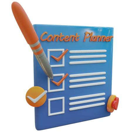 Content Planner 3D Icon