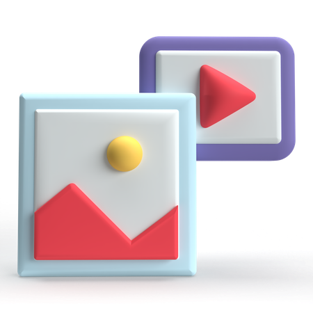 Content Video  3D Icon