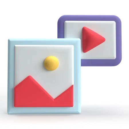 Content Video  3D Icon