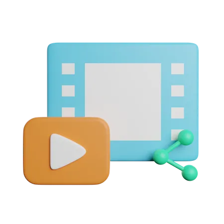 Content Video Share 3D Icon
