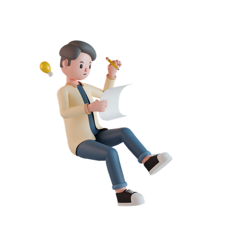 Content writer  3D Illustration