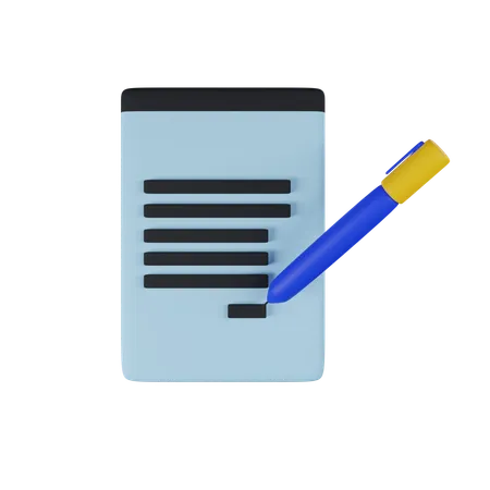 Content Writing 3 D Icon Contains PNG BLEND GLTF And OBJ Files 3D Icon