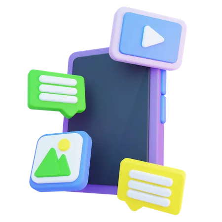 Contenu des médias sociaux  3D Icon