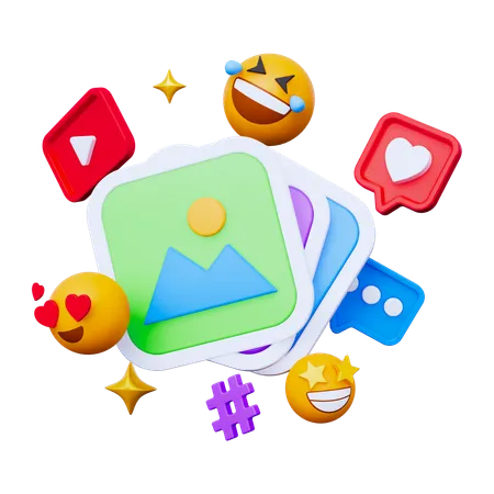 Contenu des médias sociaux  3D Icon