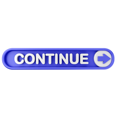 Continue Text Button  3D Icon