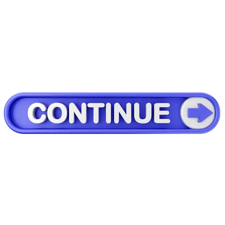 Continue Text Button  3D Icon