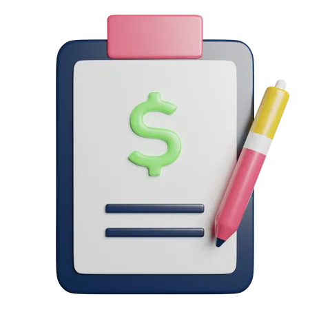 Contract Agreement Document 3D Icon