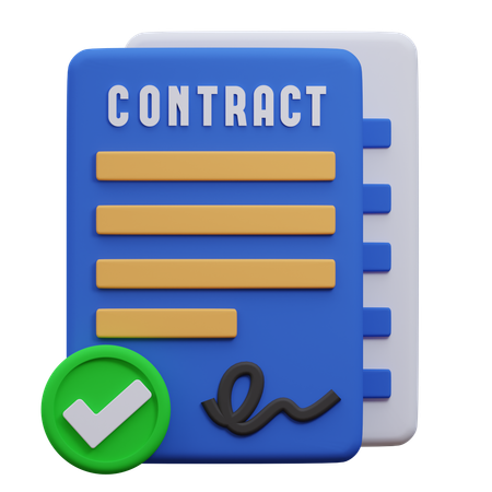 Contract  3D Icon