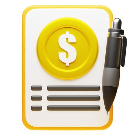 Contract  3D Icon