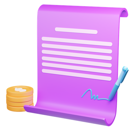 Contract  3D Icon