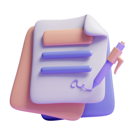 Contract  3D Icon