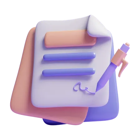 Contract  3D Icon