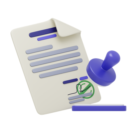 Contract  3D Icon