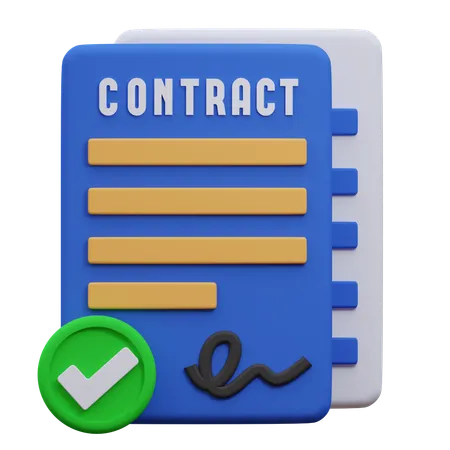 Contract  3D Icon