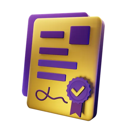 Contract  3D Icon