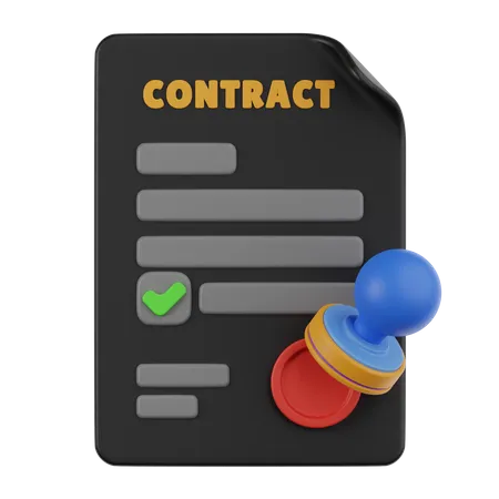 Contract  3D Icon