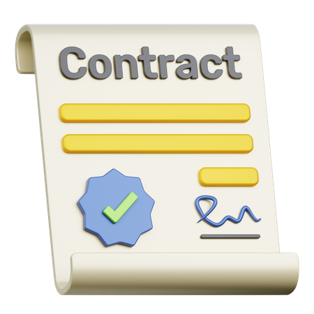 Contract  3D Icon