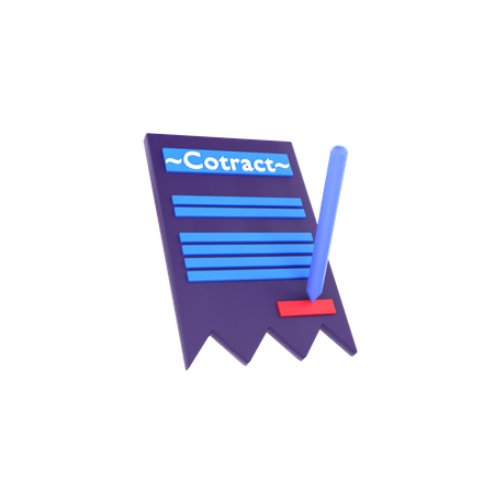 Contract  3D Icon