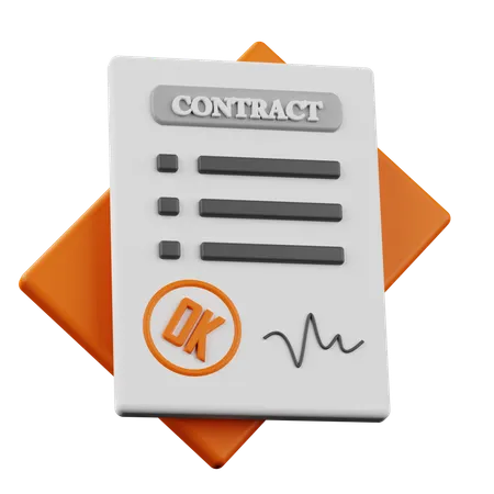 Contract  3D Icon