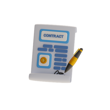 Contract  3D Icon