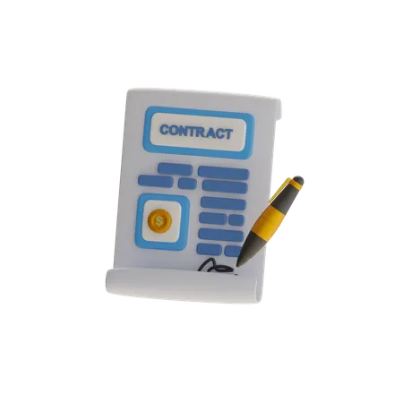 Contract  3D Icon