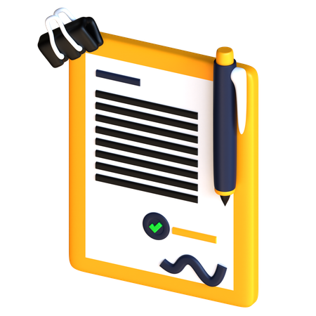 Contract  3D Icon