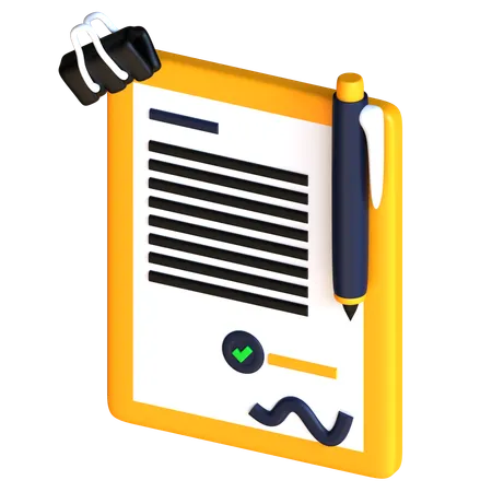 Contract  3D Icon