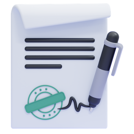 Contract  3D Icon
