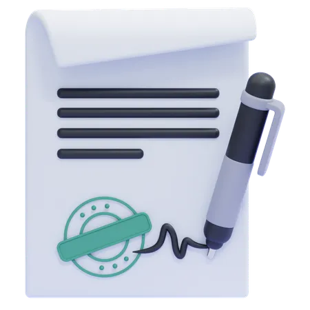 Contract  3D Icon
