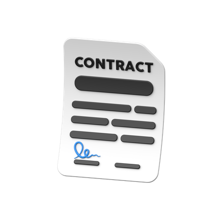 Contract  3D Icon