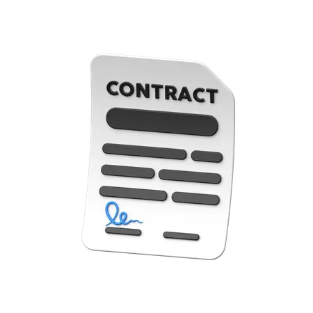 Contract  3D Icon