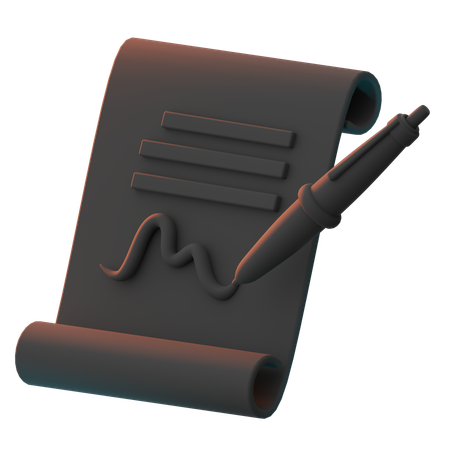 Contract  3D Icon