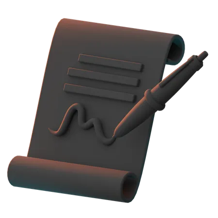 Contract  3D Icon