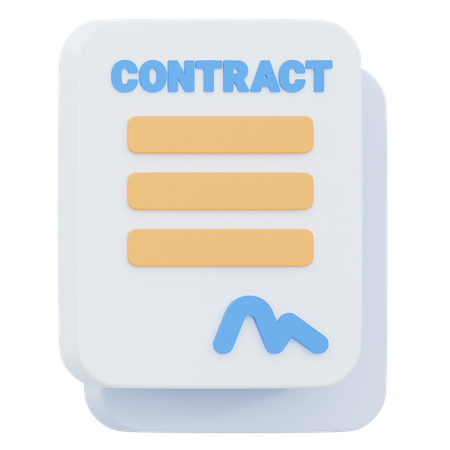 Contract  3D Icon