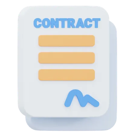 Contract  3D Icon