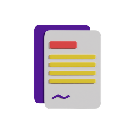 Contract  3D Icon