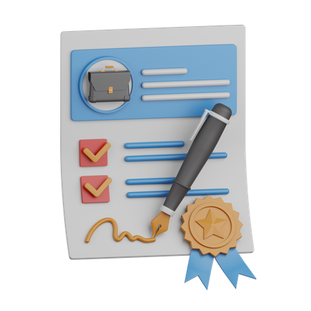 Contract  3D Icon