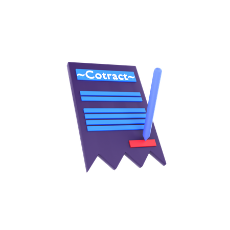 Contract  3D Icon