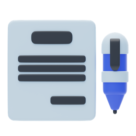 Contract  3D Icon