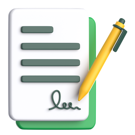 Contract  3D Icon