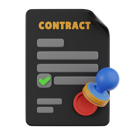 Contract  3D Icon
