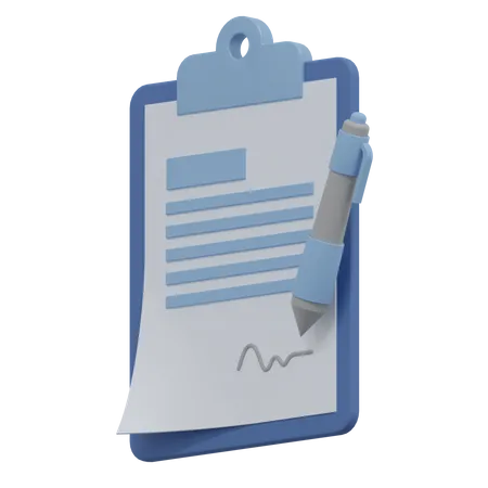 Contract Illustration 3D Icon
