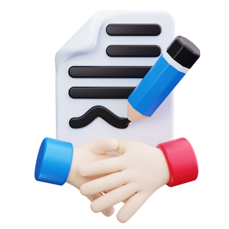 Contract Agreement  3D Icon