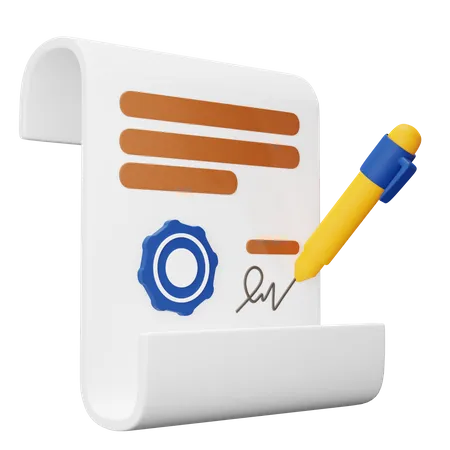 Contract Agreement  3D Icon