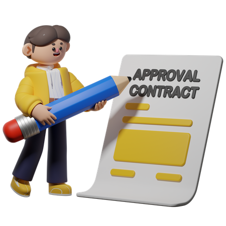 Contract Approval  3D Icon