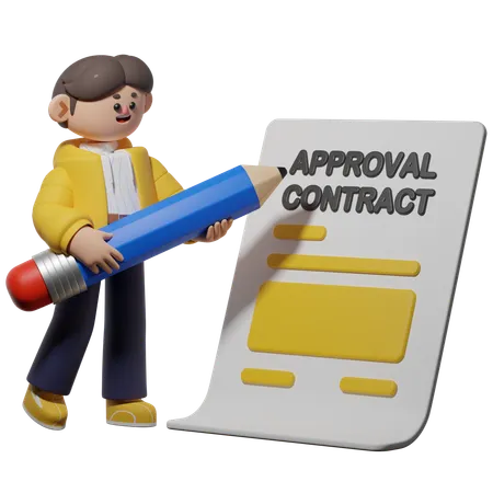 Contract Approval  3D Illustration