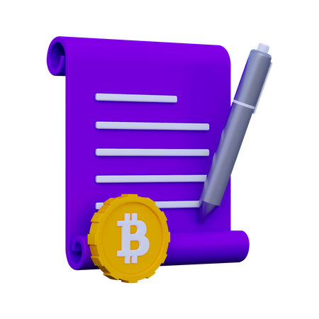 Contract crypto  3D Icon