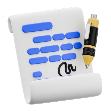 Contract Document  3D Icon