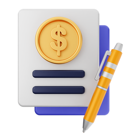 Contract Finance  3D Icon